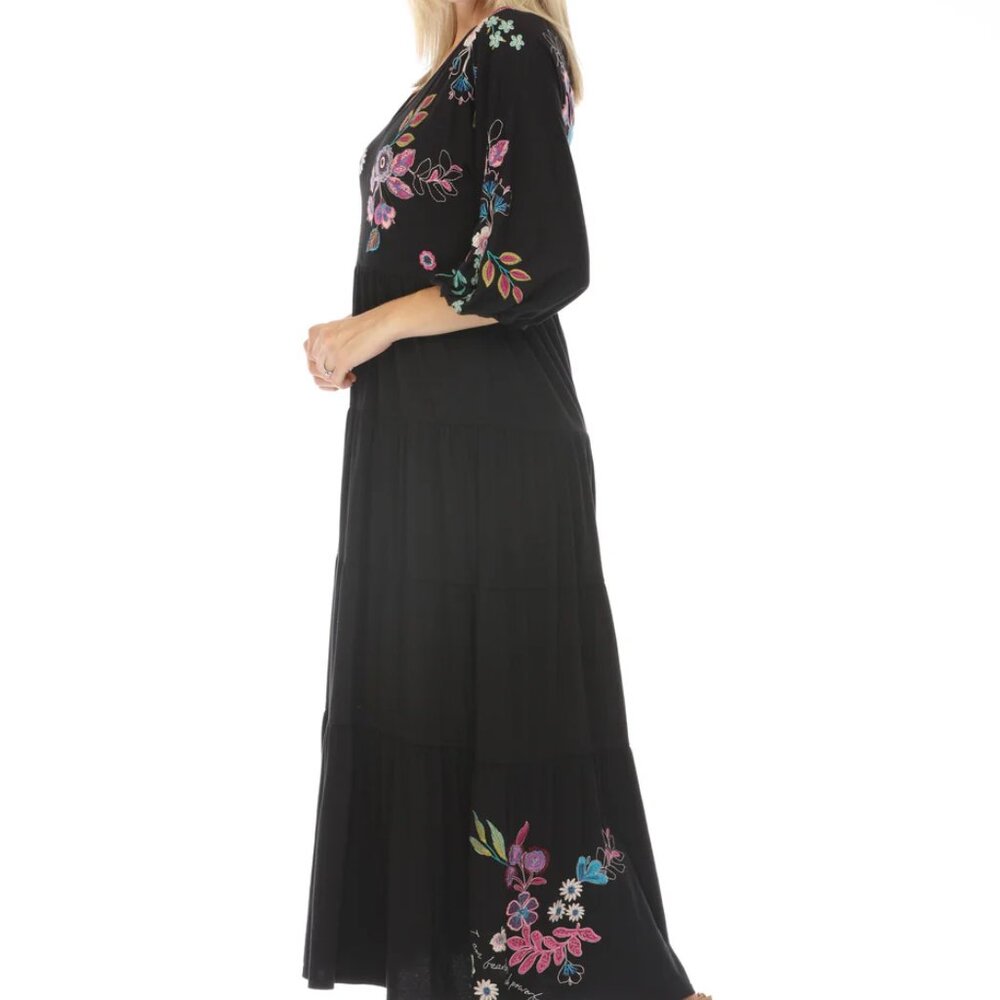 Johnny Was Shilo Dolman Tiered Knit Dress - Picture 2 of 5